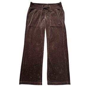 Nike‎ The Athletic Department Y2K Brown Velour Wide Leg Track Pants Brown Size M